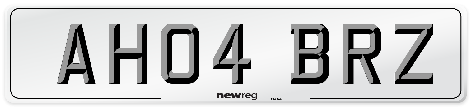 AH04 BRZ Number Plate from New Reg